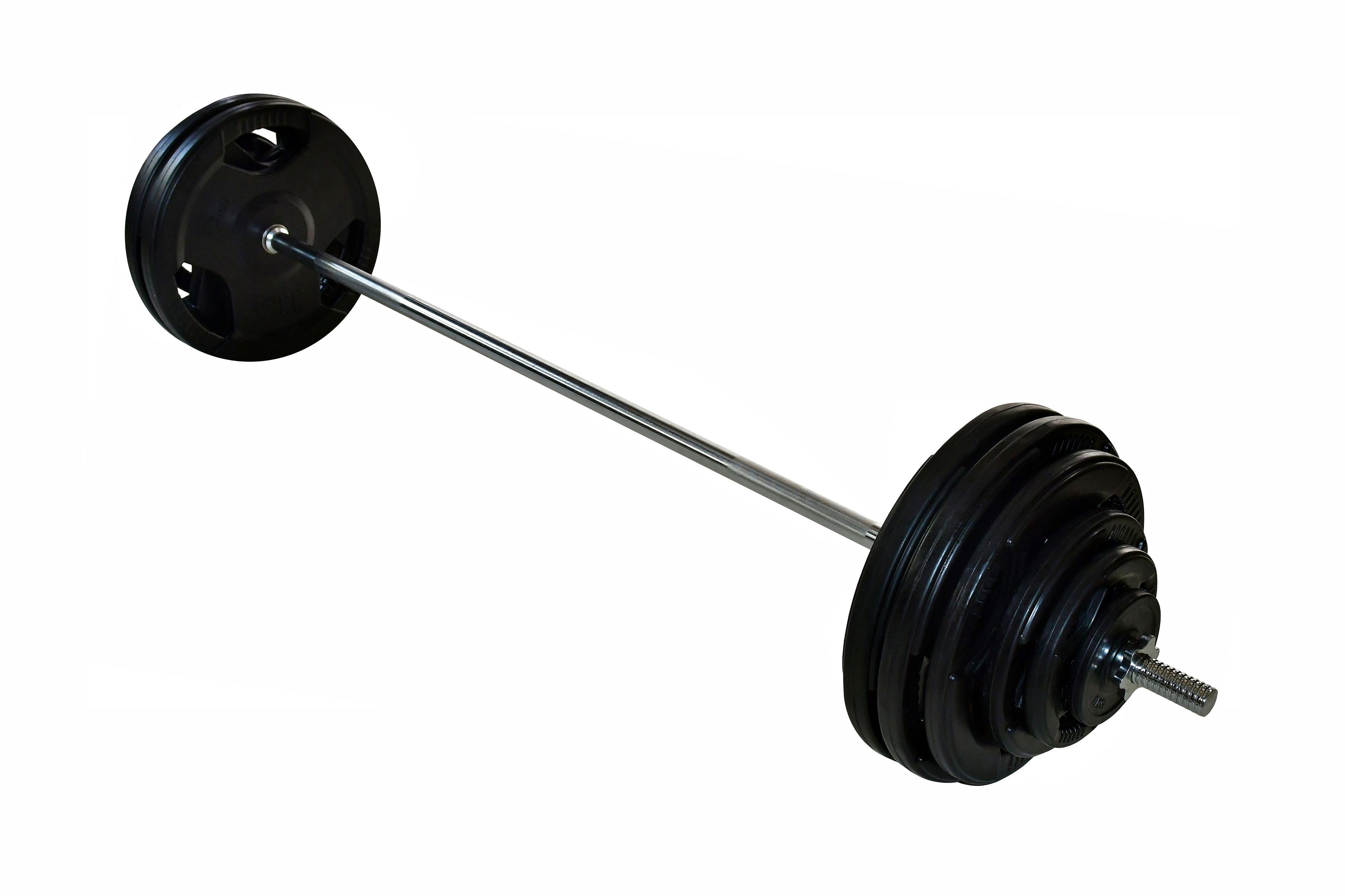 Nakládací činka s pogumovanými kotouči - 107 kg
