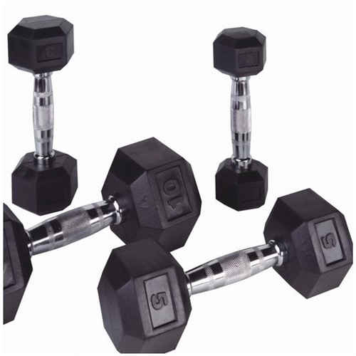 Sada jednoručních činek HEXA 2,5-40 kg - 16 párů, stoupání po 2,5 kg