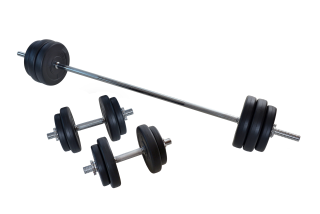 Nakládací činkový set (kotouče s cementovou náplní) - 55 kg