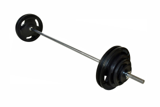 Nakládací činka s pogumovanými kotouči - 67 kg